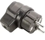 AS Schwabe 62207 Schutzkontakt-Winkelstecker Vollgummi 230V Schwarz IP44