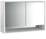 Emco loft LED-Lichtspiegelschrank 120 cm, 2 T&uuml;ren und Unterfach, Aufputzmodell,