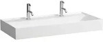 LAUFEN Kartell Aufsatzwaschtisch 100 x 46 cm, mit 2x 1 Hahnloch, ohne &Uuml;berlauf,