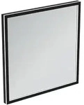 Ideal Standard Badspiegel Conca quadratisch 60 cm mit Beleuchtung und schwarzem