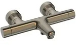 Hansa HANSAPRISMA Thermostat-Wannen- und Brausearmatur, Aufputz, Badarmaturen, bronze
