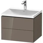 Duravit L-Cube c-shaped M&ouml;belset mit Waschtisch mit 1 Hahnloch und Unterbau...