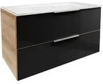 Fackelmann B.brillant Waschplatz-Set mit Glaswaschtisch 100 cm, Badm&ouml;bel, 84027,
