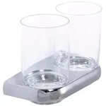 Bravat Metasoft Doppelter Glashalter mit klaren Gl&auml;sern &Oslash; 6,5 cm, Accessoires,