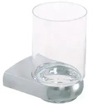 Bravat Metasoft Glashalter mit klarem Glas &Oslash; 6,5 cm, Accessoires, 816110, chrom