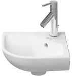 Duravit ME by Starck Eck-Handwaschbecken 43,5 x 38 cm, mit &Uuml;berlauf, mit 1 Hahnloch,