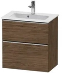 Duravit D-Neo Waschtischunterbau Compact 61 x 62,5 cm, 2 Ausz&uuml;ge, Griff edelstahl