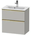 Duravit D-Neo Waschtischunterbau Compact 61 x 62,5 cm, 2 Ausz&uuml;ge, Griff gold
