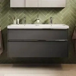 Duravit Joviva Keramik-Doppelwaschtisch mit Unterschrank 120 cm, Badm&ouml;bel,
