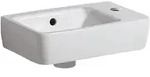 Geberit Renova Compact Handwaschbecken 40 cm, asymmetrisch mit Hahnloch rechts,