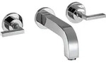AXOR Citterio 3-Loch Waschtisch-Wandarmatur Hebelgriffe ohne Platte, Badarmaturen,