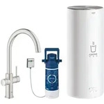 GROHE Red Duo Armatur und Boiler Gr&ouml;&szlig;e L, Armatur mit C-Auslauf, K&uuml;chenarmaturen,