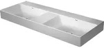 Duravit DuraSquare Doppelwaschtisch ohne Hahnl&ouml;cher, 120 x 47 cm, Badkeramik,