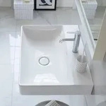 Duravit DuraSquare Waschtisch ohne Hahnloch, 50 x 47 cm, Badkeramik, 2353500070,