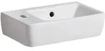 Geberit Renova Compact Handwaschbecken 40 cm, asymmetrisch mit Hahnloch links,