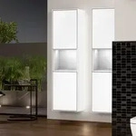 Villeroy & Boch Finion Hochschrank 151,6 cm mit Regalelement und Wandbeleuchtung,