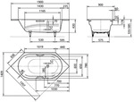 Kaldewei Vaio 6 Star Sechseckbadewanne 959 mit Griffbohrung, Badewannen,
