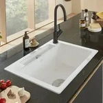 Villeroy & Boch Siluet 60 S Einbausp&uuml;le, Ablaufgarnitur mit Handbet&auml;tigung,