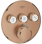 GROHE Grohtherm SmartControl Thermostat Fertigmontageset mit 3 Absperrventilen, runde