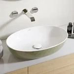 Villeroy & Boch Artis Aufsatzwaschtisch, oval, Badkeramik, 419861BCS8, wei&szlig;/sage