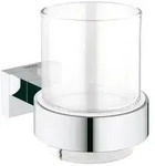 GROHE Essentials Cube Glas mit Halter, Accessoires, 40755001, chrom
