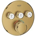 GROHE Grohtherm SmartControl Thermostat Fertigmontageset mit 3 Absperrventilen, runde