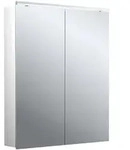 Emco flat 2 Classic LED-Lichtspiegelschrank 60 cm, mit LED-Aufsatzleuchte, 2 T&uuml;ren
