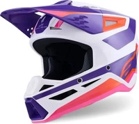 Alpinestars Motocross-Helm S-M3 2XL Heat - Wei&szlig;/Lila/Pink Glossy