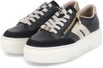 Rieker Plateausneaker - Gr. 36 - Schwarz - Leder und Synthetik