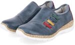 Rieker Slipper Blau - Gr. 36 - Textil
