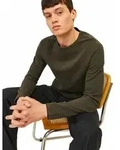 Jack & Jones Strickpullover in Dunkelgr&uuml;n mit Rundhals-S