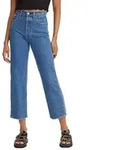 Levi&rsquo;s Ribcage Ankle Straight Jeans in blauem Stonewash-W30 / L27