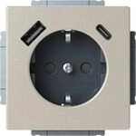 Busch-Jaeger SCHUKO/2XUSB-STD A+C EDELSTAHL / BUSCH 20 EUCB2USBAC-866 2CKA002011A6314