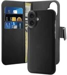 PURO DETACHABLE WALLET 2in1 Bookcase f&uuml;r iPhone 16, schwarz