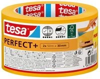 tesa&reg; Malerkrepp Perfect+ &ndash; 2er-Pack &ndash; 30 mm x 50 m &ndash; Vorteilspack Klebeband