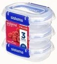 Sistema Plastics Sistema Rectangle Klip it Plus 3 Pack 180ml