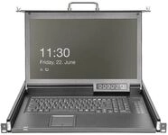 DIGITUS Modulare HD LCD KVM Konsole mit 17" TFT, 16-Port HDMI KVM Anschluss,