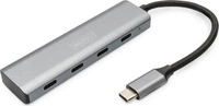 DIGITUS DA-70246, DIGITUS USB-C 4 Port HUB dunkelgrau 4x 3.1/5Gbps