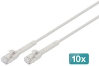 DIGITUS CAT 6A F-FTP abwinkelbares Patchkabel, Kupfer, 0,3 m, grau, 10 St&uuml;ck