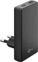 Goobay 65 W USB-C PD GaN Dual-Schnellladeger&auml;t 90&deg; Flat schwarz - 2x