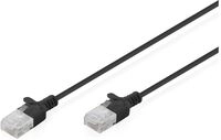 DIGITUS CAT 6 U-UTP Slim Patchkabel, 5 m, Schwarz, 10 St&uuml;ck