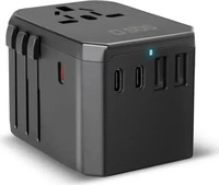 SBS TEADAPTGAN70WUNI, SBS GaN Universal-Reiseadapter Welt, 2x USB-A, 3x USB-C...