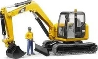 BRUDER 02466, Bruder Cat Minibagger mit Bauarbeiter - Bagger-Modell - Kunststoff