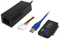LogiLink Adapter USB 3.0 to SATA with OTB - Speicher-Controller mit Datenanzeige,