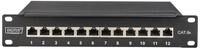 DIGITUS Cat.6A Patch Panel, geschirmt, 12-Port, 1HE, 10", schwarz