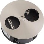 BACHMANN Einbausteckdose TWIST 1 Steckdosen, + USB-Charger, Edelstahl