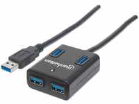 MANHATTAN 162296, Manhattan USB-A 4-Port Hub, 4x USB-A Ports, 5 Gbps (USB 3.2 Gen1