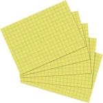 HERLITZ 300002846, herlitz Karteikarte, A6, kariert, gelb, 100er Packung