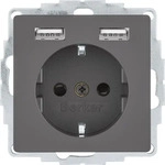 BERKER 48036086, Berker SSD MIT 2X USB 2,4 A ANTH SAMT / BERKER 48036086 Q.X 48036086