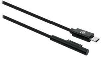Manhattan USB-C to Surface Connect Cable, 1.8m, Male to Male. 15V/3A, Black, Lifetime